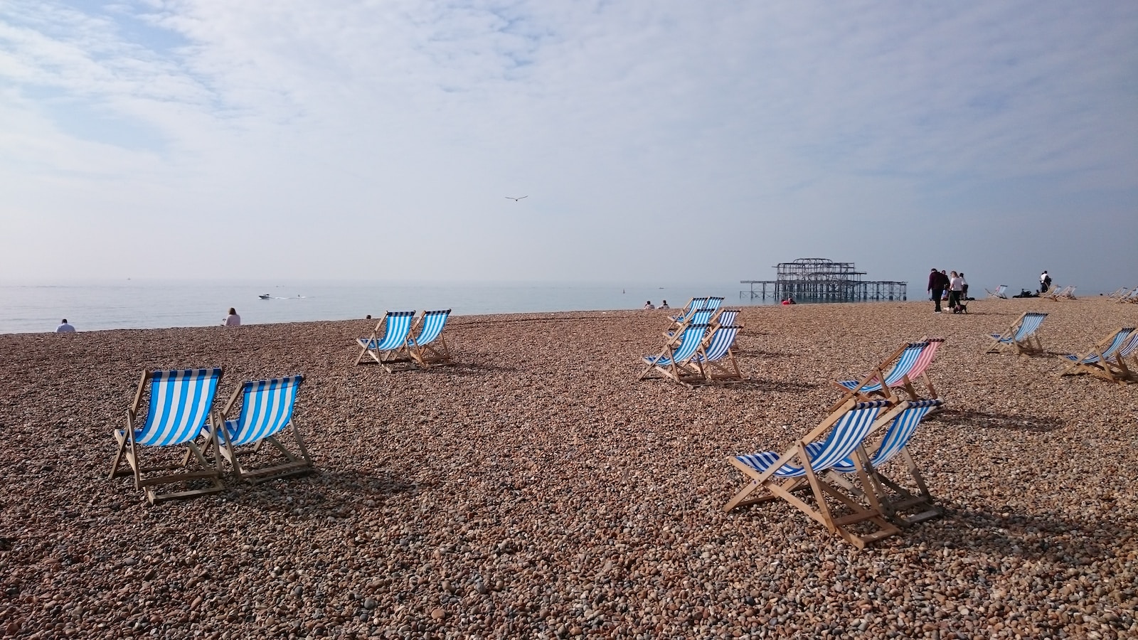 Deckchairs on a UK beach